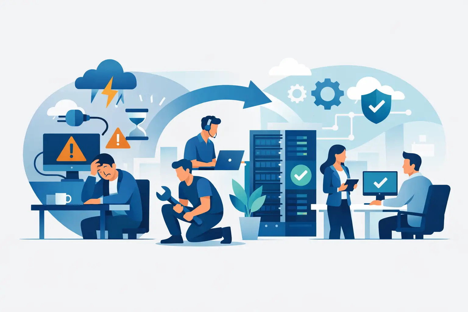 Como reduzir paragens informáticas empresariais